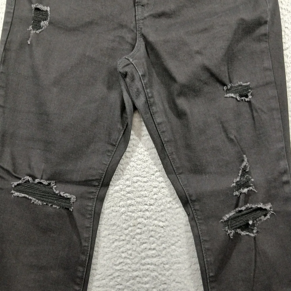 Old Navy Pop Icon Skinny High Rise Distressed Black Jeans Women's 10 EUC